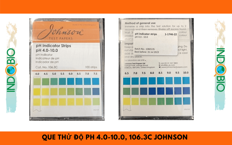 QUE THỬ ĐỘ PH 4.0-10.0, 106.3C JOHNSON